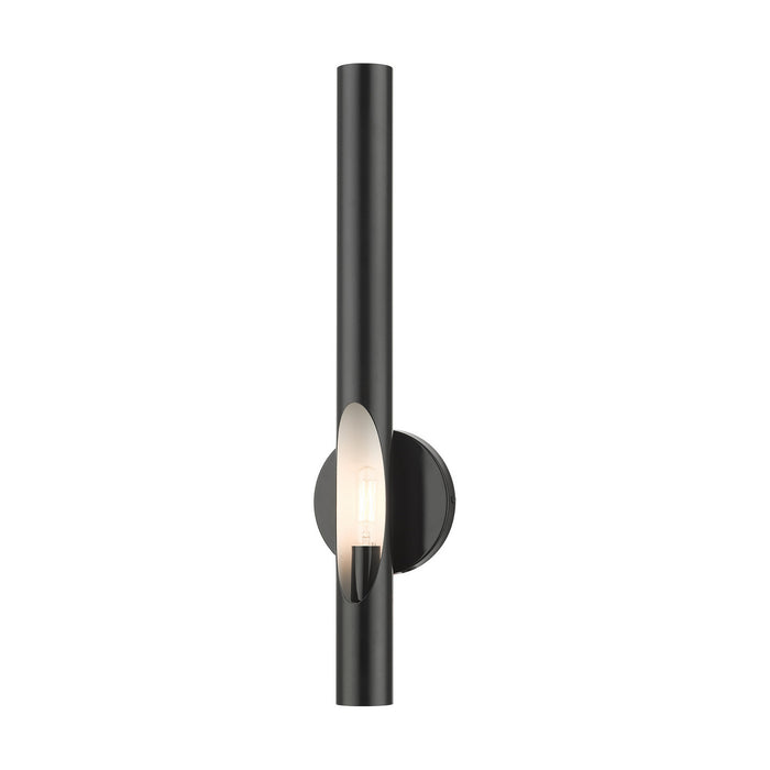 One Light Wall Sconce from the Acra collection in Shiny Black finish