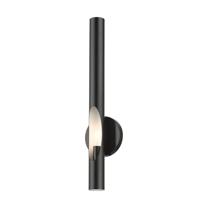 One Light Wall Sconce from the Acra collection in Shiny Black finish