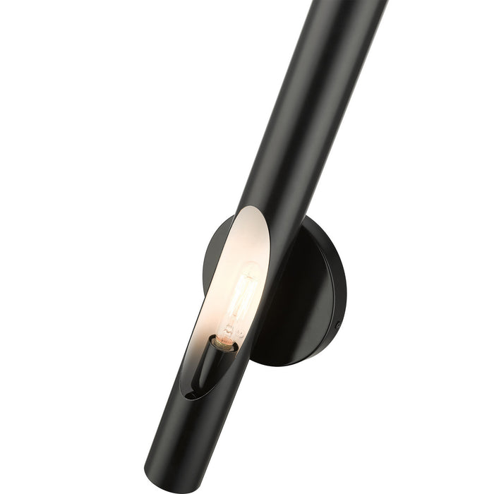 One Light Wall Sconce from the Acra collection in Shiny Black finish