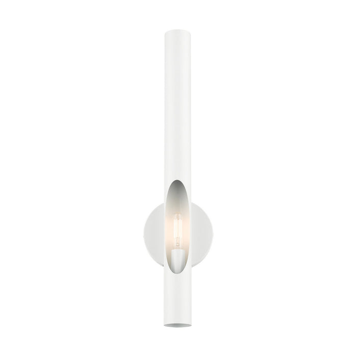 One Light Wall Sconce from the Acra collection in Shiny White finish