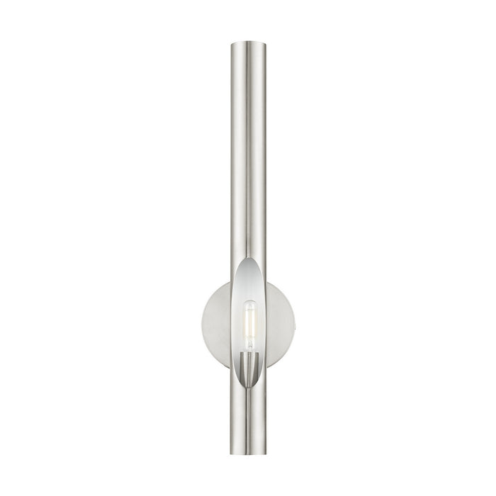 One Light Wall Sconce from the Acra collection in Brushed Nickel finish