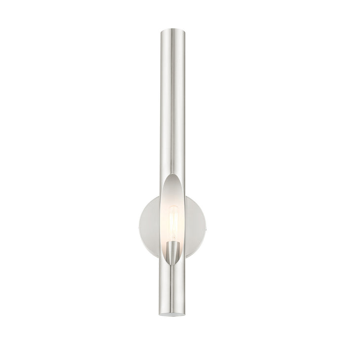 One Light Wall Sconce from the Acra collection in Brushed Nickel finish