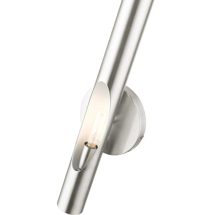 One Light Wall Sconce from the Acra collection in Brushed Nickel finish