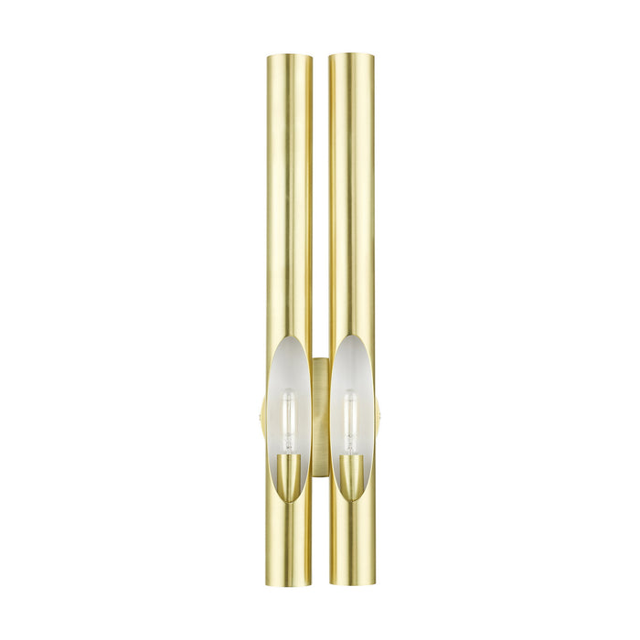 Two Light Wall Sconce from the Acra collection in Satin Brass finish