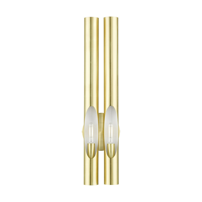 Two Light Wall Sconce from the Acra collection in Satin Brass finish