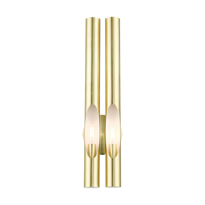 Two Light Wall Sconce from the Acra collection in Satin Brass finish