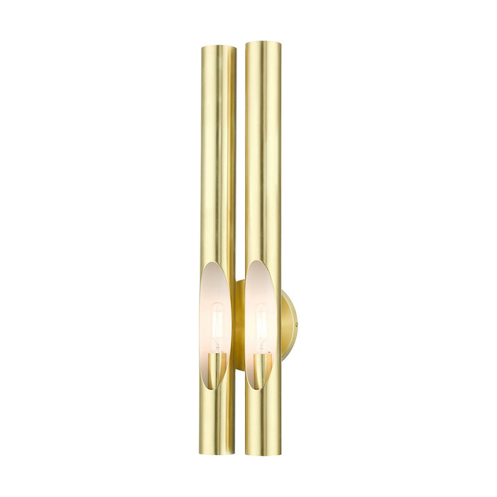 Two Light Wall Sconce from the Acra collection in Satin Brass finish
