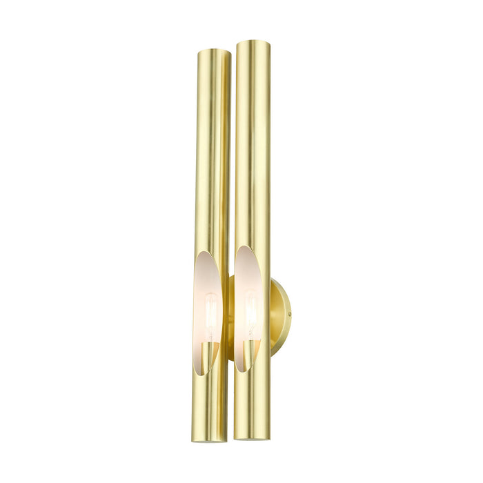 Two Light Wall Sconce from the Acra collection in Satin Brass finish