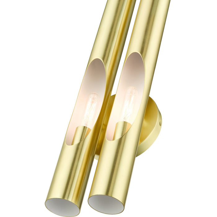 Two Light Wall Sconce from the Acra collection in Satin Brass finish