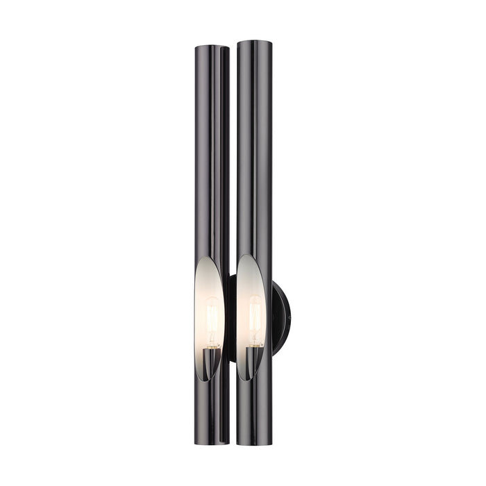 Two Light Wall Sconce from the Acra collection in Black Chrome finish