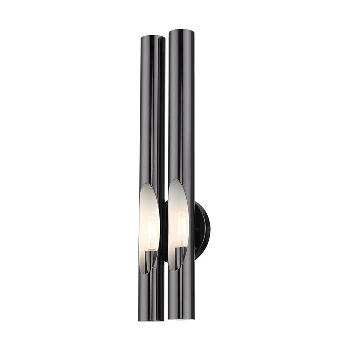 Two Light Wall Sconce from the Acra collection in Black Chrome finish