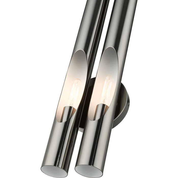 Two Light Wall Sconce from the Acra collection in Black Chrome finish