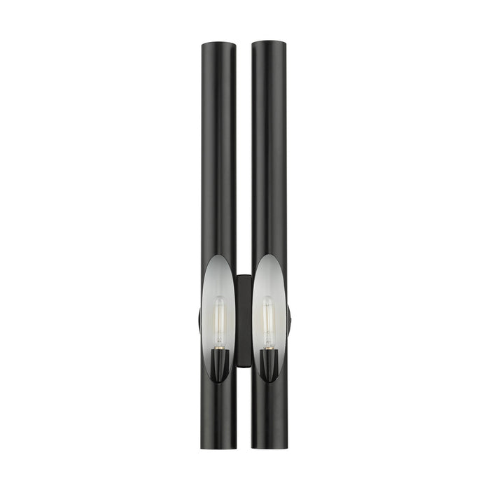 Two Light Wall Sconce from the Acra collection in Shiny Black finish