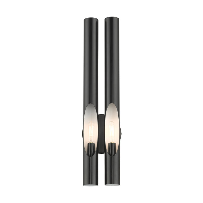 Two Light Wall Sconce from the Acra collection in Shiny Black finish