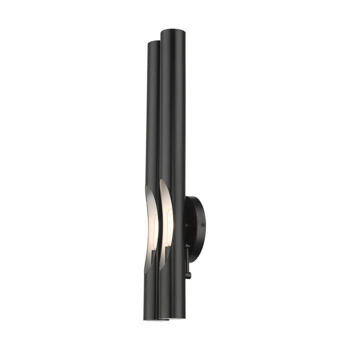 Two Light Wall Sconce from the Acra collection in Shiny Black finish