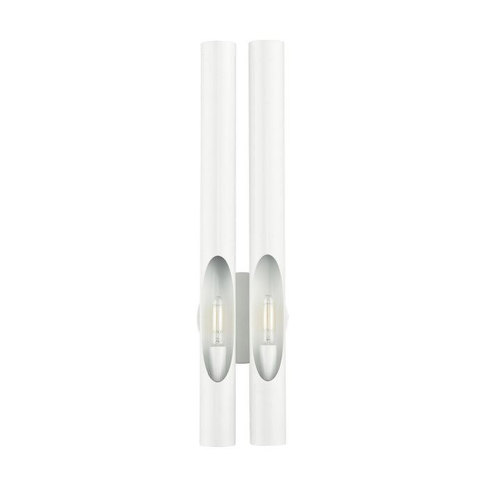 Two Light Wall Sconce from the Acra collection in Shiny White finish