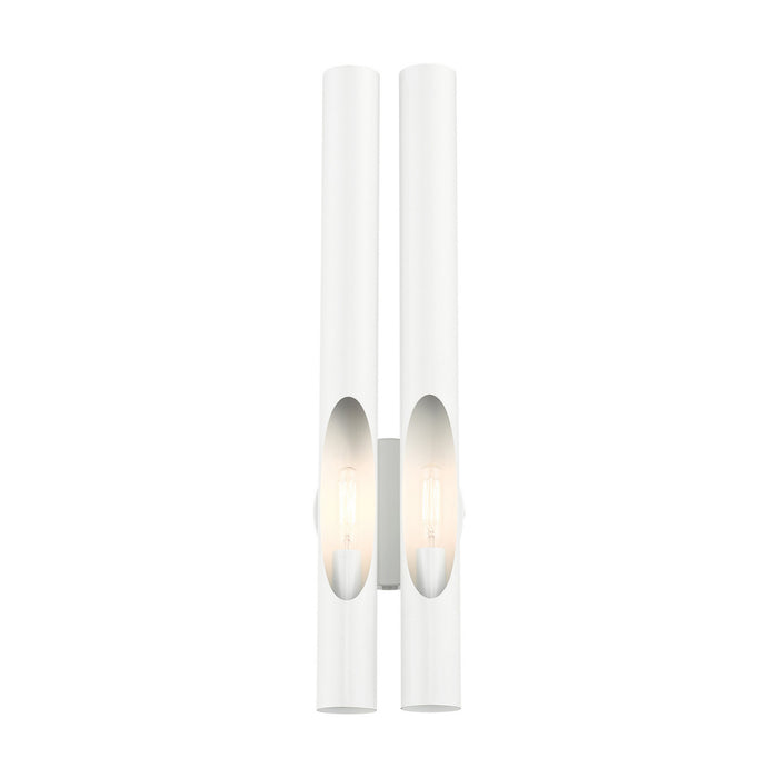 Two Light Wall Sconce from the Acra collection in Shiny White finish