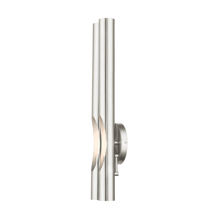 Two Light Wall Sconce from the Acra collection in Brushed Nickel finish
