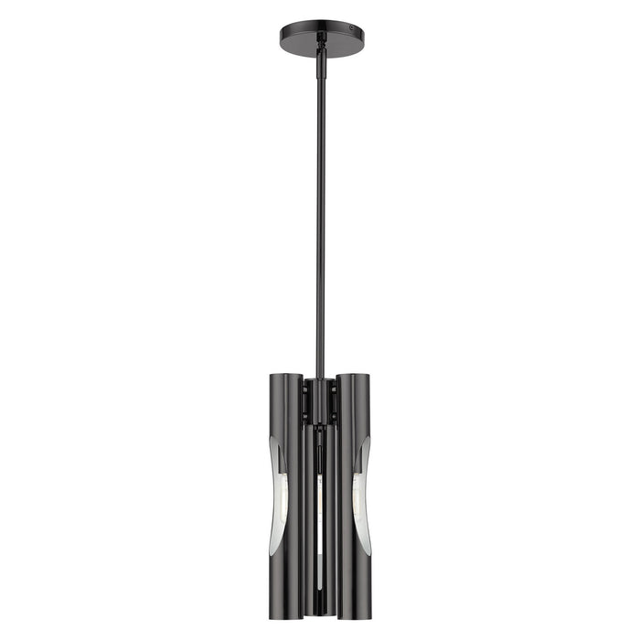 Three Light Chandelier from the Acra collection in Black Chrome finish