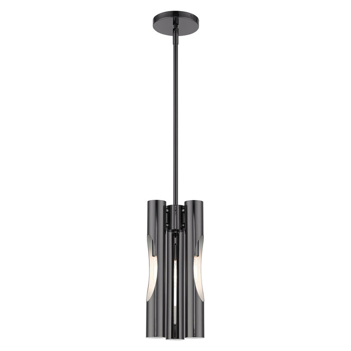 Three Light Chandelier from the Acra collection in Black Chrome finish