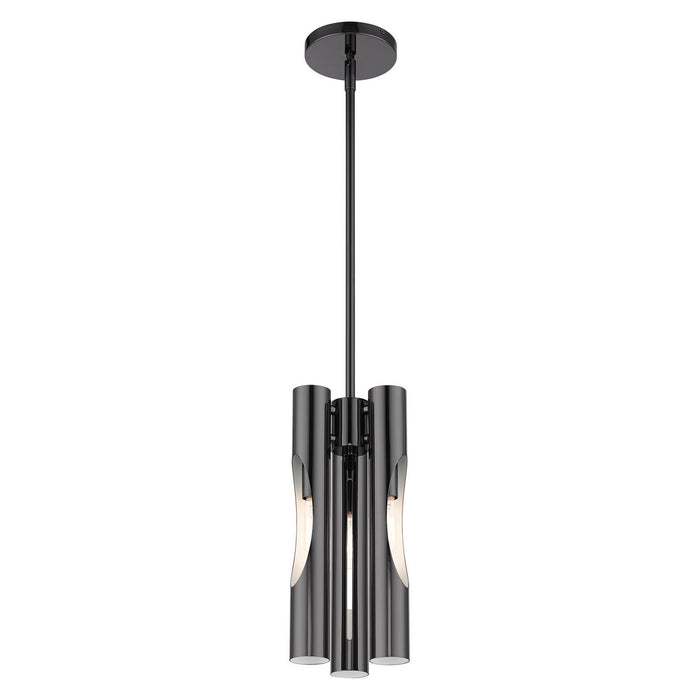 Three Light Chandelier from the Acra collection in Black Chrome finish