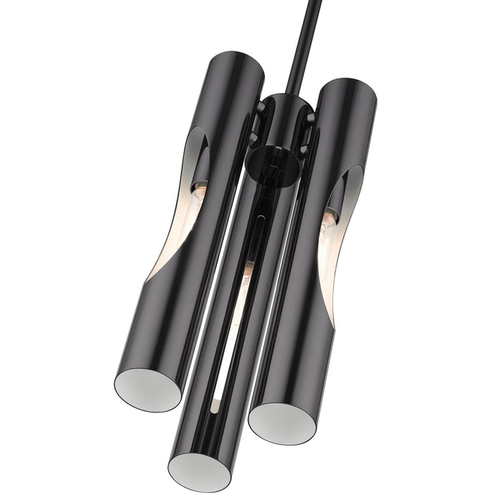 Three Light Chandelier from the Acra collection in Black Chrome finish