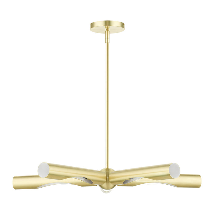 Five Light Chandelier from the Acra collection in Satin Brass finish