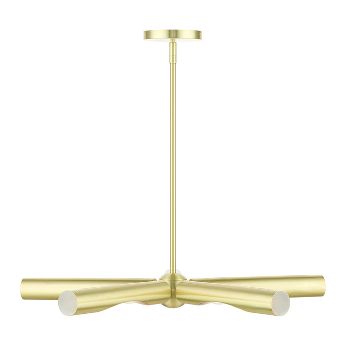Five Light Chandelier from the Acra collection in Satin Brass finish