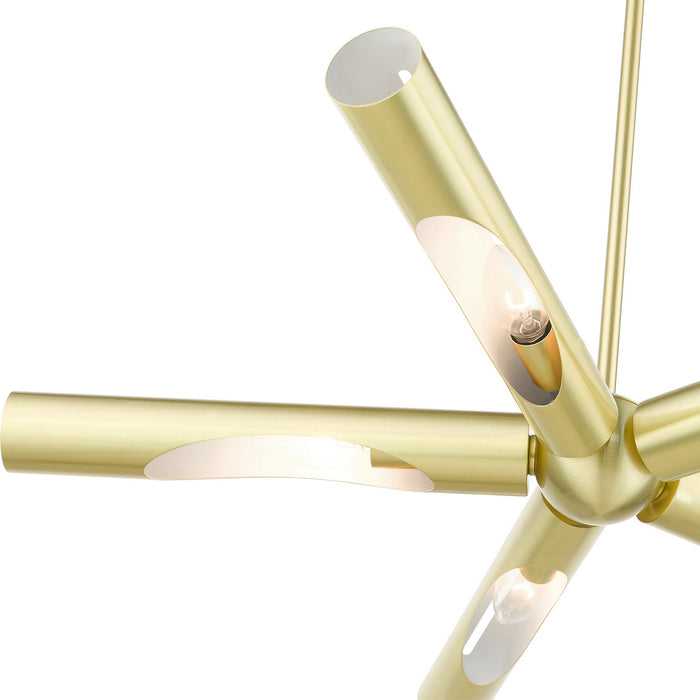 Five Light Chandelier from the Acra collection in Satin Brass finish