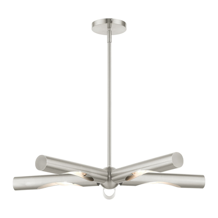 Five Light Chandelier from the Acra collection in Brushed Nickel finish