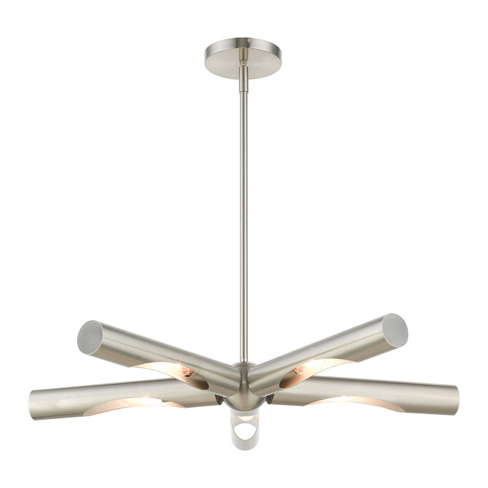 Five Light Chandelier from the Acra collection in Brushed Nickel finish