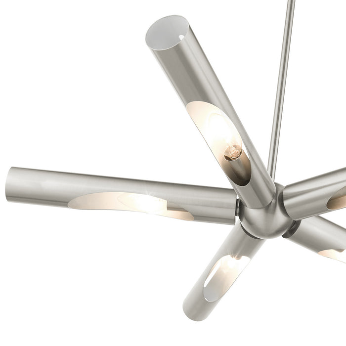 Five Light Chandelier from the Acra collection in Brushed Nickel finish