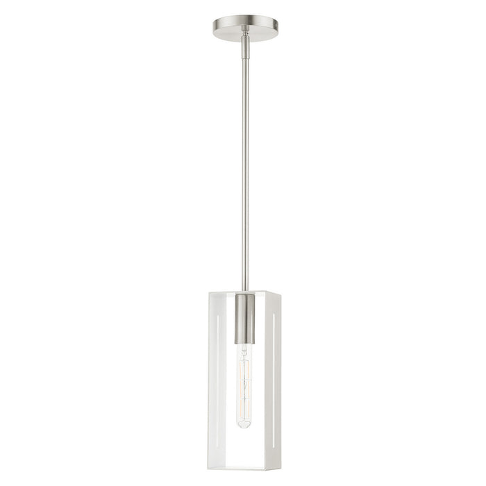 One Light Pendant from the Soma collection in Brushed Nickel finish