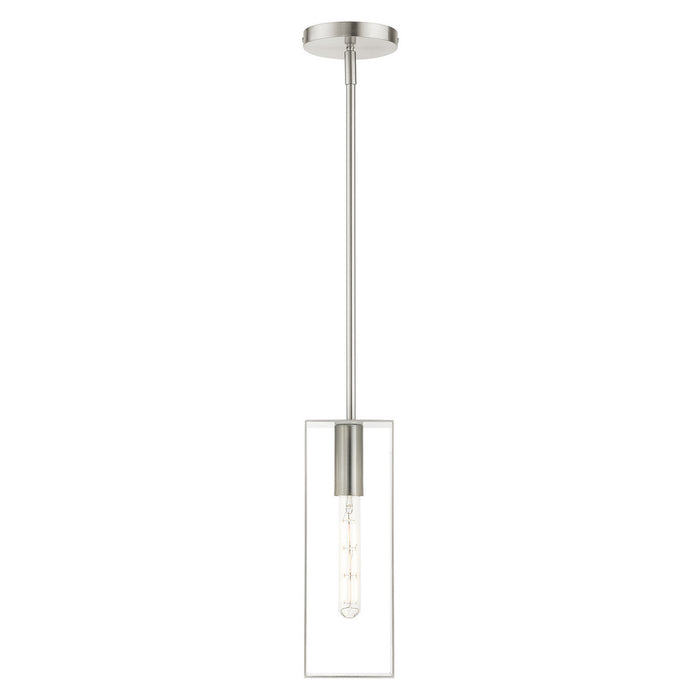 One Light Pendant from the Soma collection in Brushed Nickel finish