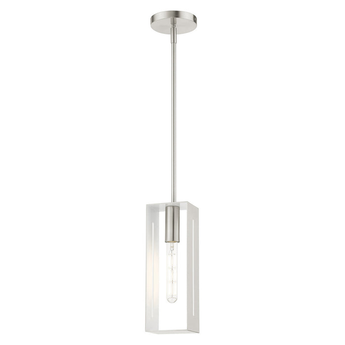 One Light Pendant from the Soma collection in Brushed Nickel finish