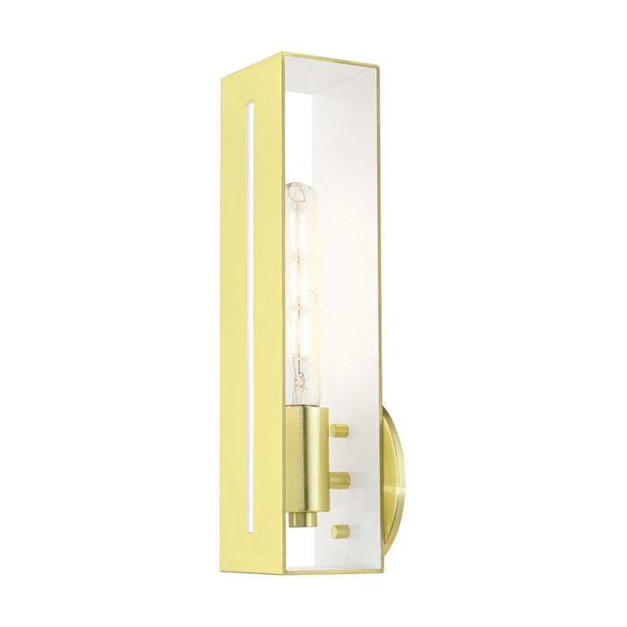 One Light Wall Sconce from the Soma collection in Satin Brass finish
