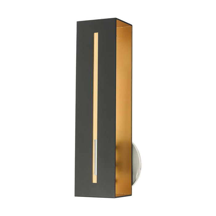 One Light Wall Sconce from the Soma collection in Textured Black with Brushed Nickel finish