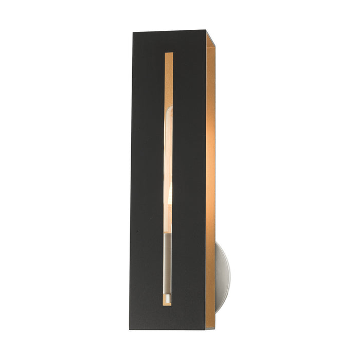 One Light Wall Sconce from the Soma collection in Textured Black with Brushed Nickel finish