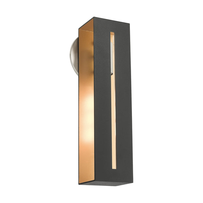 One Light Wall Sconce from the Soma collection in Textured Black with Brushed Nickel finish