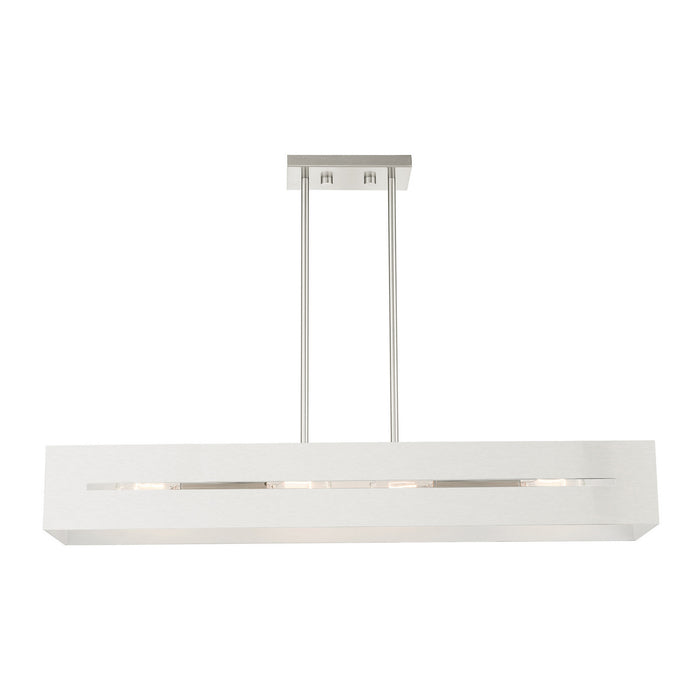 Four Light Linear Chandelier from the Soma collection in Brushed Nickel finish