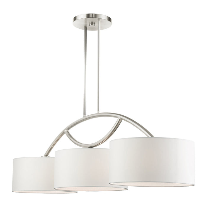 Three Light Linear Chandelier from the Meridian collection in Brushed Nickel finish