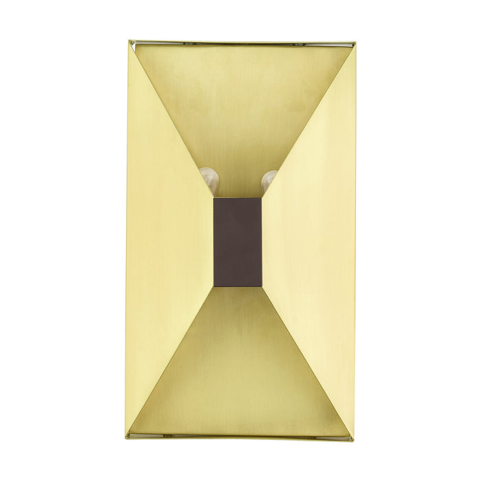 Two Light Wall Sconce from the Lexford collection in Satin Brass finish
