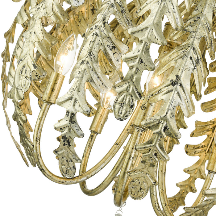 Five Light Chandelier from the Acanthus collection in Winter Gold finish