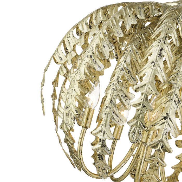 Five Light Chandelier from the Acanthus collection in Winter Gold finish