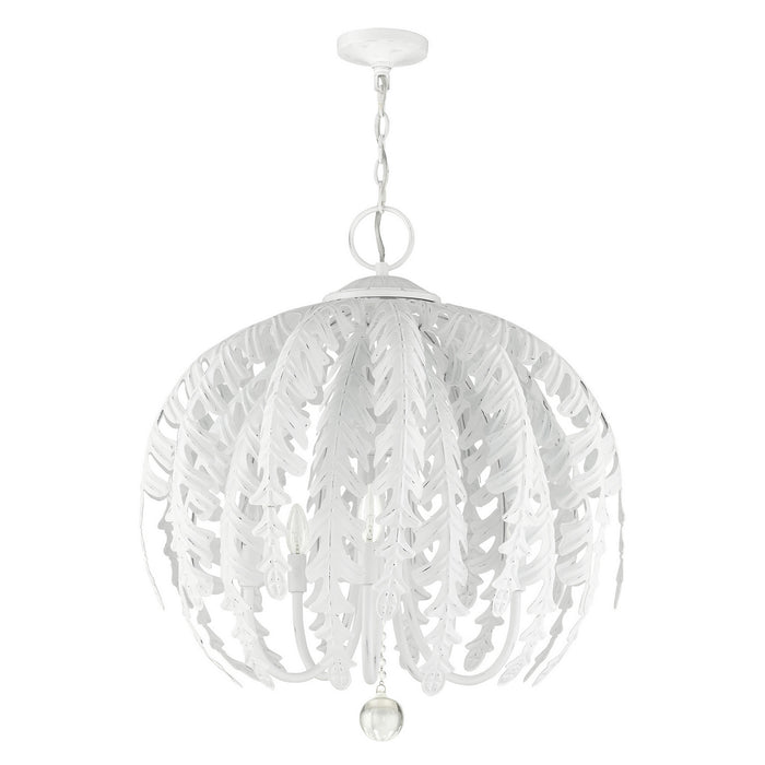 Five Light Chandelier from the Acanthus collection in Antique White finish