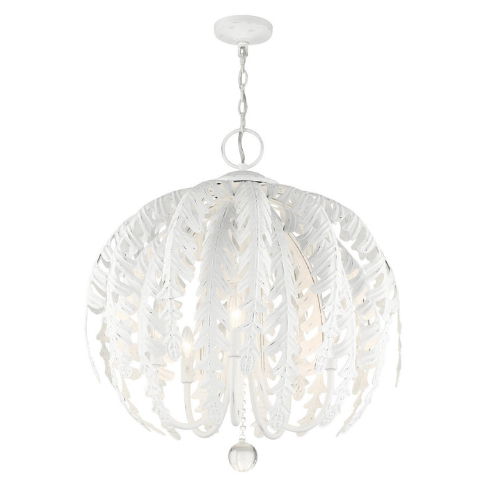 Five Light Chandelier from the Acanthus collection in Antique White finish