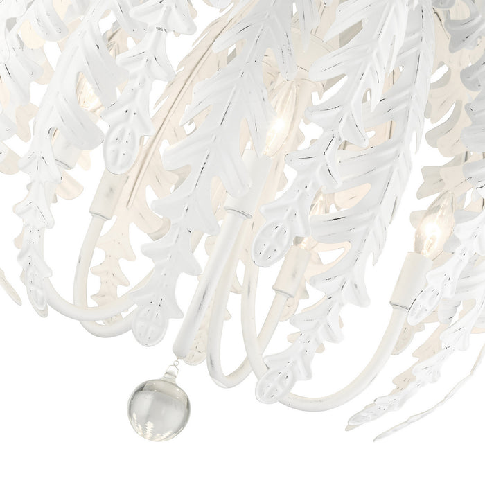 Five Light Chandelier from the Acanthus collection in Antique White finish