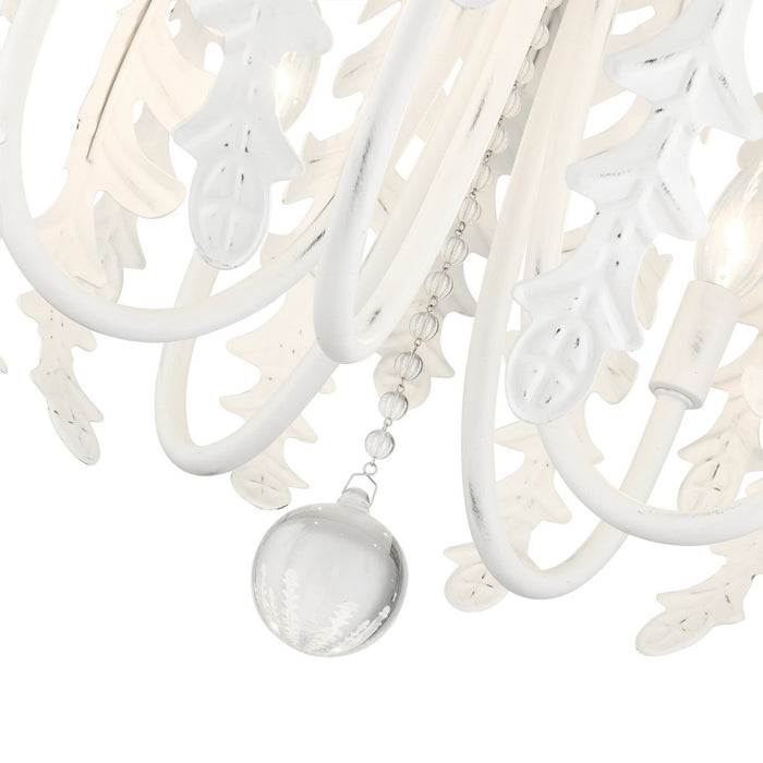 Five Light Chandelier from the Acanthus collection in Antique White finish