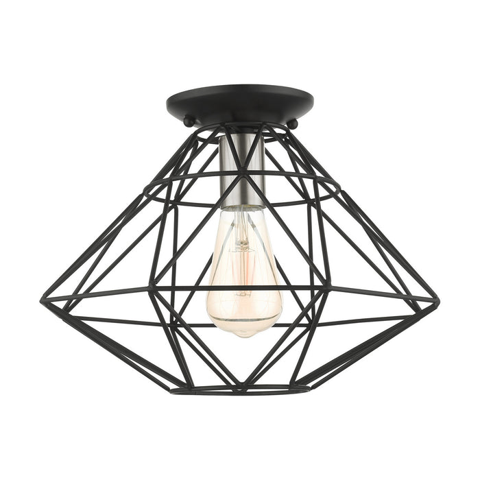 One Light Flush Mount from the Geometric collection in Black finish
