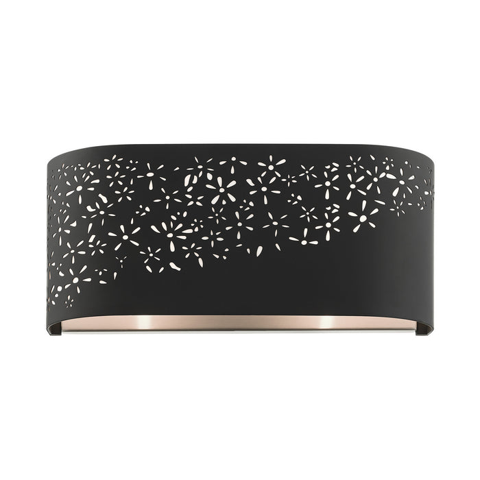 Two Light Vanity from the Noria collection in Black finish